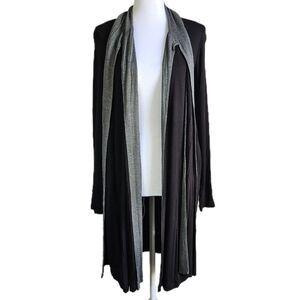 Capote Open Front Cardigan Women's XS Long Layered Pockets Minimalist Chic NWT